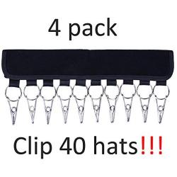 LEKUSHA 4 Pack Cap Organizer Hanger, 10 Baseball Cap Holder, Hat Organizer for Closet - Change Your Cloth Hanger to Cap Organizer Hanger - Keep Your Hats Cleaner Than a Hat Rack - Black