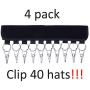 LEKUSHA 4 Pack Cap Organizer Hanger, 10 Baseball Cap Holder, Hat Organizer for Closet - Change Your Cloth Hanger to Cap Organizer Hanger - Keep Your Hats Cleaner Than a Hat Rack - Black