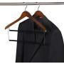 2 Quality Tow-Tone Wooden Suit Hangers with Velvet Pants Bar Smooth Finish Solid Wood Coat Hanger with 360° Swivel Hook - Camisole, Jacket, Pant, Dress Clothes Hangers (Retro, 2)