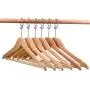 KYCPTNFJ Multifunction Wood Suit Hanger, Wood Clothes Hanger with Ring 12 Pieces KYCPTNFJ Multifunction Wood Suit Hanger, Wood Clothes Hanger with Ring 12 Pieces
