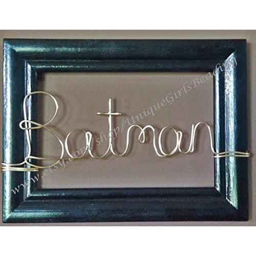 BATMAN Wire Picture Frame - BATMAN Wall Hanger - Twisted Wire Batman - Gold and Black Batman