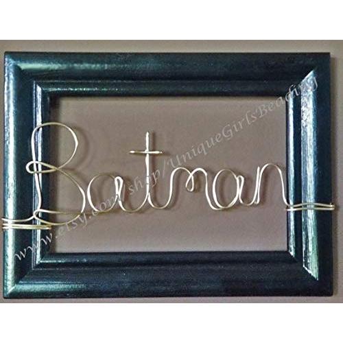 BATMAN Wire Picture Frame - BATMAN Wall Hanger - Twisted Wire Batman - Gold and Black Batman