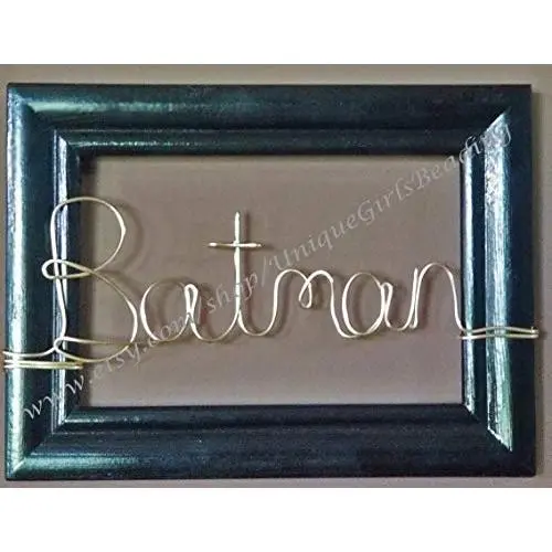 BATMAN Wire Picture Frame - BATMAN Wall Hanger - Twisted Wire Batman - Gold and Black Batman BATMAN Wire Picture Frame - BATMAN Wall Hanger - Twisted Wire Batman - Gold and Black Batman