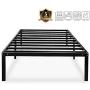 HAAGEEP Black Twin Metal Bed Frame No Boxspring Needed 14 Inch Beds Frames with Storage for Kids Girls Boys, at