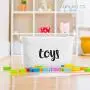 Fawn Hill Co Toy Storage Boxes Basket for Baby, Kids or Pets | Container Bin for Organizing Clutter in Bedroom, Nursery, Daycare, Classroom & Closet | Modern White Cotton Canvas with Handles (Large)