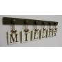 Laundry Room Sign Wall Decor Personalized Hanging Letters includes Wooden Hook Hangers and Letter Word LAUNDRY in Chocolate Brown