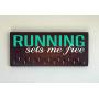 Race Medal Holder/Running Medal Hanger - RUNNING SETS ME FREE. Wood Wall Mounted Medal Organizer. CUSTOMIZATION Available