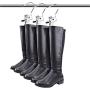 Frezon 15 Pack Boot Hanger for Closet, Laundry Hooks with Clips, Boot Holder, Hanging Clips, Portable Multifunctional Hangers Single Clip Space Saving for Jeans, Hats, Tall Boots, Towels(Black)