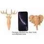 SOPRETY Animal Shaped Coat Hooks Elephant Deer Head Hooks 2pcs Wall Mounted Creative Hanger Decoration 3D Wall Hooks for Keys, Bags, Clothes, Towel, Living Room, Bedroom, Bathroom, Wood Grain SOPRETY Animal Shaped Coat Hooks Elephant Deer Head Hooks 2pcs Wall Mounted Creative Hanger Decoration 3D Wall Hooks for Keys, Bags, Clothes, Towel, Living Room, Bedroom, Bathroom, Wood Grain