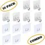 Adhesive Reusable Wall Hooks Heavy Duty 9 Pounds - Clear Transparent Damage Free, Removable - Stick on Ceiling Hanger for Kitchen, Bedroom, Bathroom, Shower Hanging Coat Towel Picture - 12 Pack (12) Adhesive Reusable Wall Hooks Heavy Duty 9 Pounds - Clear Transparent Damage Free, Removable - Stick on Ceiling Hanger for Kitchen, Bedroom, Bathroom, Shower Hanging Coat Towel Picture - 12 Pack (12)