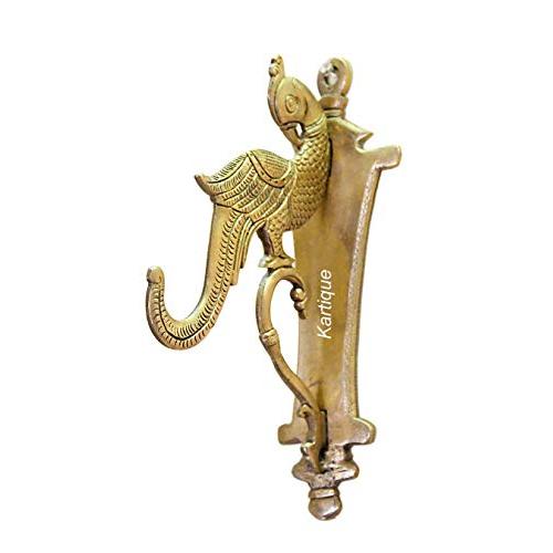 Indian Handicrafts Export Brass Parrot Bracket Hook for Hanging Diya | Bell | Wall Hanging | Cloth Hanger Traditonal Parrot Design Diya Holder | Home Decor |