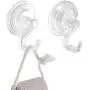 iDesign Power Lock Bathroom Shower Plastic Suction Cup Hooks for Loofah, Towels, Sponges, and More, Set of 2, Clear iDesign Power Lock Bathroom Shower Plastic Suction Cup Hooks for Loofah, Towels, Sponges, and More, Set of 2, Clear