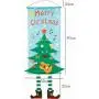 STOBOK Christmas Hanging Decoration Xmas Tree Wreath Ornament Cloth Outdoor Indoor Merry Christmas Door Hanger Porch Sign Holiday Party Supplies (Random Style)