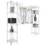 CoziNest Expandable Closet Organizer Free Standing Clothes Hanger Rack Shelves Heavy Duty