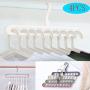 FuZhen Magic Hangers Space Saving Clothes Hangers Organizer Smart Closet Space Saver Pack of 4 with Sturdy Plastic for Heavy Clothes(Beige)