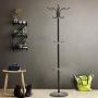 Yo-Yo2015 Coat Rack Iron Art Floor Standing Coat Racks Bedroom Clothes Hanger Living Room Clothing Hats Bags Hanging Storage Shelf Rack Coat Hook (Color : Black)