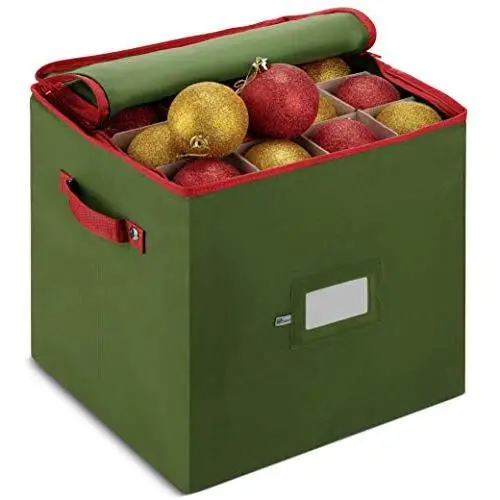 Christmas Ornament Storage Boxes With Lid - Protect and Keeps Safe Up To 64 Holiday Ornaments & Xmas Decorations Accessories, Durable Non-Woven Ornament Storage Container, 3 Christmas Ornament Storage Boxes With Lid - Protect and Keeps Safe Up To 64 Holiday Ornaments & Xmas Decorations Accessories, Durable Non-Woven Ornament Storage Container, 3