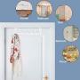 SKOLOO Over The Door Hook Hanger- 6 Hooks, Stainless Steel Door Hook, Over Door Rack for Hanging Coats Clothes Hats Robes, White