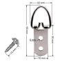 GLE2016 2 Holes Triangle D Rings Picture Frame Hangers Hooks w Screws Metal Silver Tone (Pack of 50)