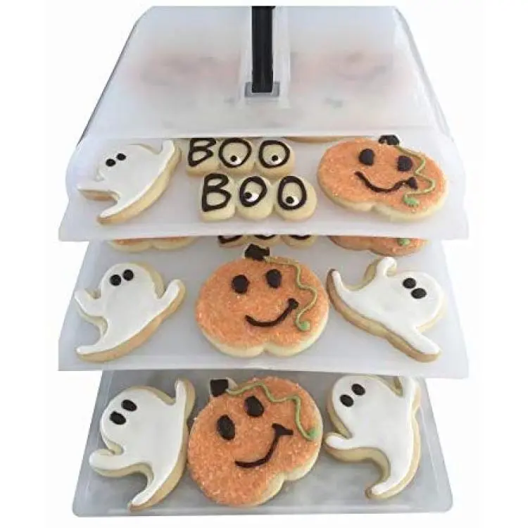  Cookie and Cake Carrier Container with Handle and Lid 4 Trays  Cupcake Storage Transport Holder Box 2 Devil Eggs Trays Included : Home &  Kitchen