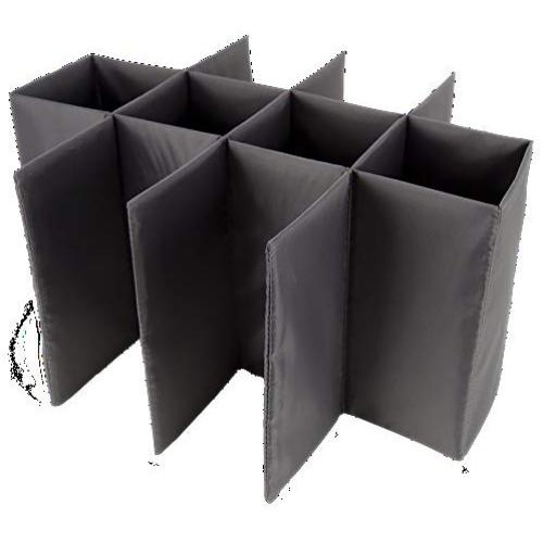 meori Accessory for Classic Medium Foldable Boxes 12 Slots Smoke Grey Grocery Shopping Wine Tasting Bottle Insert M