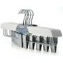 HANGERWORLD 3 White Wooden 14.2inch Straight Adjustable Clip Coat Clothes Garment Hangers