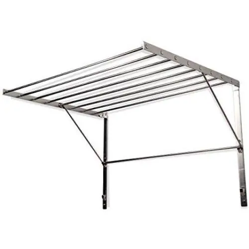 brightmaison Clothes Laundry Drying Rack Heavy Duty Stainless Steel Wall Mounted Folding Adjustable Collapsible Space Saver 6.5 Yards Drying Capacity Fully Assembled