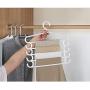 HJYPYJ Magic Hanger,Multi-Layer Multi-Functional Hanger Pants,Plastic Seamless Storage Artifact,Space-Saving Hanger Organizer Not Easy to Fall Off/White / 37.5x33.5cm