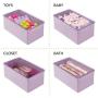 mDesign Stackable Closet Plastic Storage Bin Boxes with Lid - Container for Organizing Childs/Kids Toys, Action Figures, Crayons, Markers, Building Blocks, Puzzles, Crafts - Light Purple