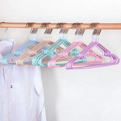 High-tech type 10pcs/lot Stainless Steel Clothes Hanger Non Slip Space Saving Clothes Hangers with Hook,Orange