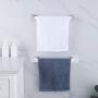 Yamalans Adhesive Wall Mounted Bathroom Toilet Towel Holder Rack Kitchen Washing Cloth Hanger Wall Mount Single Bar Shelf Blue