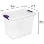 Sterilite 17631706 27 Quart/26 Liter ClearView Latch Box, Clear with Sweet Plum Latches, 6-Pack Sterilite 17631706 27 Quart/26 Liter ClearView Latch Box, Clear with Sweet Plum Latches, 6-Pack