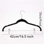 WUYAOCHUN Skirt Hangers, Velvet Hangers with Clips Ultra Thin Non Slip Velvet Pants Hangers Space Saving Clothes Hanger (10 Pcs)