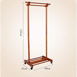 Simple Hanger Solid Wood Coat Rack Clothes Rack Hanger, Honey Color, Brown, 60cm45cm155cm Haiming (Color : Honey Color)