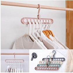 10pcs Random Color Multi-Port Support Circle Space Saver Clothes Drying Rack Multifunction Plastic Scarf Clothes Hangers Storage Racks Decoration