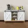 Hahaemall New Design Mini J-Shape Hangers Sliding Barn Door Hardware Track Roller Hanging Kit (10FT Mini J-Shape Double Kit)