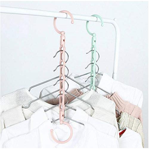 10PC Random Color 5 Holes Support Circle Clothes Hanger Clothes Drying Racks Multifunction Plastic Scarf Clothes Hanger Hangers Storage Rack