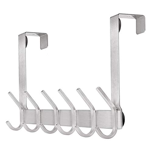 Kernorv Over The Door Hook for Clothes, Sturdy Heavy Duty Over The Door Hanger 12 Hooks for Clothes,Towels,Hats,Coats,Backpacks, Bag, Robe,Wigs,Shower in Bathroom,Living Room, Kitchen and Garage