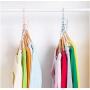 10pcs Random Color Plastic 5 Circle Multilayer Windproof Clothes Hanger Organizer Fixed Holder Storage Rack Anti-Slip Buckle Hanger
