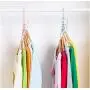 10pcs Random Color Plastic 5 Circle Multilayer Windproof Clothes Hanger Organizer Fixed Holder Storage Rack Anti-Slip Buckle Hanger
