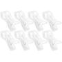 Beach Towel Clips Clothes Pegs Pins Clothing Hanger Clamp, 8 Pack Eunion Jumbo Size Clips for Quilt, Beach Chair, Pool Loungers, Clear White