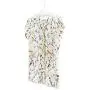 HANGERWORLD 3 White 15.7inch Cotton Padded Cushioned Top Garment Coat Hangers with Embroidered Floral Detail