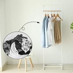 JEFEE Garment Rack Hang Clothes Rack Simple Garment Rack for Garment Storage Display, Heavy Duty Metal Clothes Rack, Hang Clothes Rack Covers a Small Area, Simple and Fashionable, White