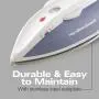Hamilton Beach Portable Handheld Travel Iron and Vertical Garment Steamer for Clothes with Carrying Pouch, Fabric Brush, Stainless Steel Soleplate, White (10092)