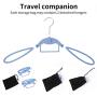 VISMOORE Portable Suit Hanger for Travel Luxury Design with Tie Holder and Reinforce Rotatable Hanger Wings Free Swivel to Different Shoulder Widths,Space Saving Clothes Hangers (Steel Blue, Suit&Tie)