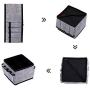 Onlyeasy Makeup Organizer Cosmetic Storage - Drawer Organisers Foldable Storage Bins for Cosmetics Creams Lotions Jewelry Any Accessories with 4 Cells 8 Pockets Set of 2 Black, 8MXAS4P2