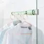 TOPBATHY Wall Mount Clothes Hanger Plastic Drying Rack Multi Function 5 Holes Hook Rod Hanger Holder Closet Organizer for Home Kitchen Bedroom (Green)