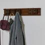 NIKKY HOME Wall Mounted Movable Coat Rack Hanger 5 Dual Hooks for Bags Clothes in Hallway Entryway Bedroom Bathroom, Dark Brown