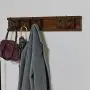NIKKY HOME Wall Mounted Movable Coat Rack Hanger 5 Dual Hooks for Bags Clothes in Hallway Entryway Bedroom Bathroom, Dark Brown