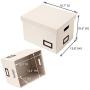 Superjare Updated File Boxes for Hanging Files, Set of 2, Storage Office Boxes with 60 lbs Weight Capacity, Durable MDF Board & Linen Fabric, File Storage Organizer for Letter/Legal - Cream